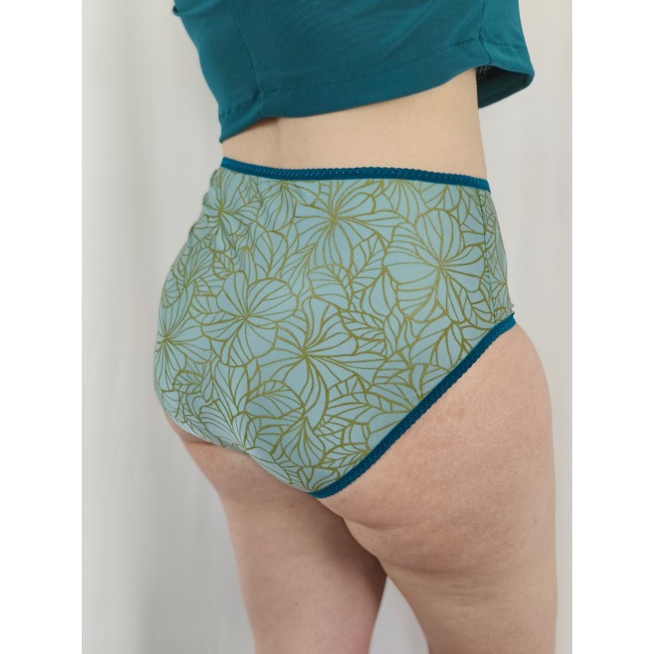 Culotte Femme taille haute confort pour les formes Bleu Lagon